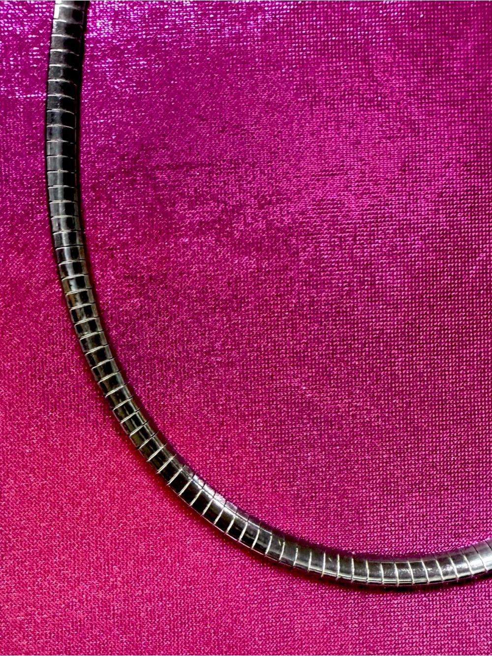 🔥Vintage Sterling Silver Omega Chain Lobster Clasp 18" Necklace - Picture 2 of 11